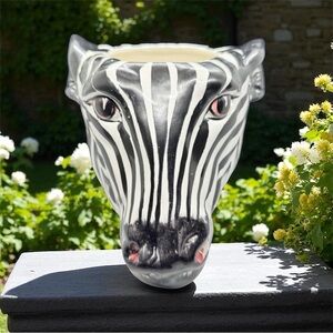 Vintage Mid Century Modern Rosenthal Netter Ceramic Zebra Planter
